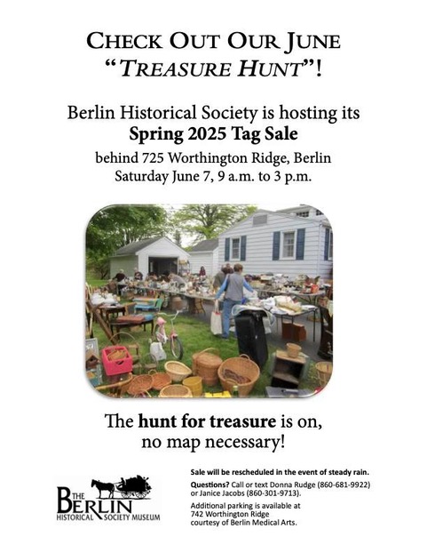 Berlin Historical Society Spring 2025 tag sale